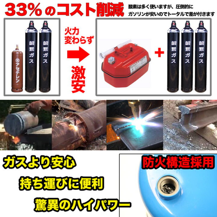 楽天市場】ガソリン 溶断機 切断機 ガソリン酸素溶断機 10L 30型 
