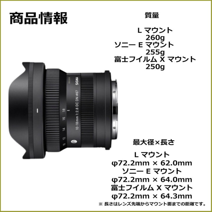 楽天市場】（レビューでレンズキャッププレゼント）シグマ 10-18mm F2  