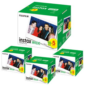 富士フイルム インスタントフィルム チェキフィルム instax WIDE K R 5 (WIDE専用) 50枚入り×4個セット [200枚入] ※結婚式・2次会、パーティー、イベント等の撮影用にもどうぞ♪（富士フィルム フジフイルム）