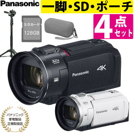 パナソニック デジタル4Kビデオカメラ ビデオカメラ 4K Wi-Fi ワイヤレスワイプ撮り 4K PHOTO HC-VX3 ポーチ＆SD128G＆一脚付4点セット（ラッピング不可）
