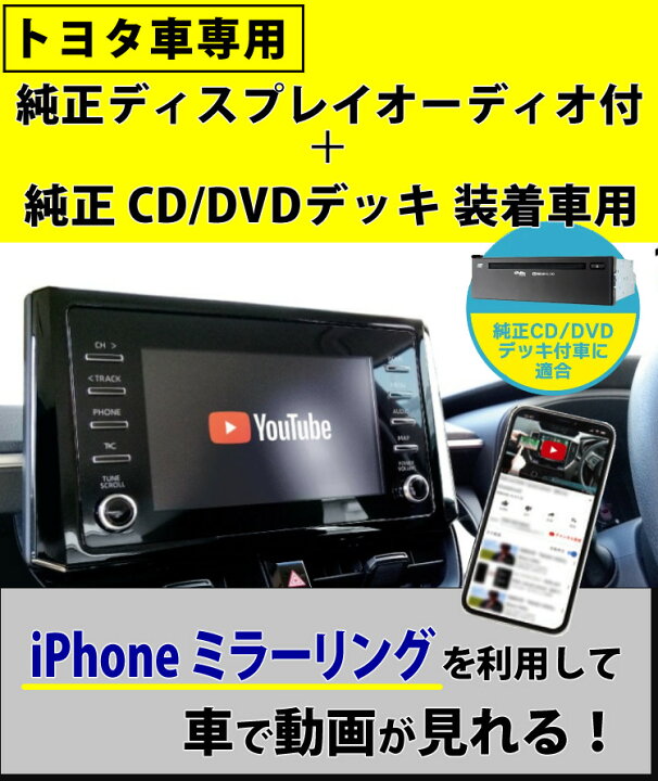 iPhoneで見る3点セット】トヨタ車専用 ビートソニック 外部入力 