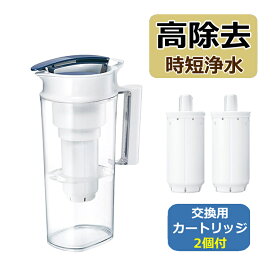 【超便利！！ ヨコ置き可能な浄水ポット 別売カートリッジ2個付き】【浄水器】東レ トレビーノ ポット型浄水器 高除去タイプ 本体 1.2L PT502SV & ポット型浄水器用 高除去タイプ カートリッジ2個セット PTC.SV2J 時短浄水 ヨコ置き 横置き 浄水ポット TORAY 浄水機 家庭用