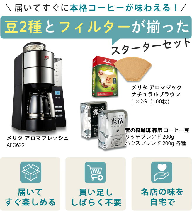 楽天市場】メリタ コーヒーメーカー 全自動 ミル付き アロマフレッシュ 