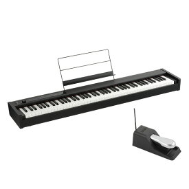 コルグ KORG 電子ピアノ88鍵 D1 BK ブラック 黒 スピーカーレス 30種類のサウンド 日本製の高品質なRH3鍵盤【 譜面立て ＆ ペダル ＆ ヘッドフォン付属】（ラッピング不可）