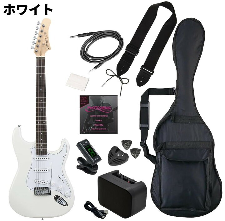 楽天市場】エレキギター 初心者セット ST-180 ケース アンプ シールド 