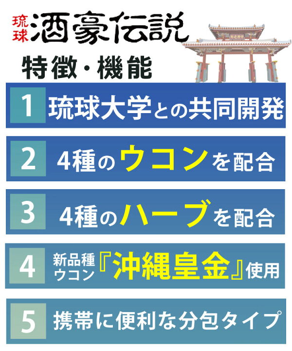 楽天市場】【まとめ買い 10袋セット】ウコン サプリ 琉球 酒豪伝説 