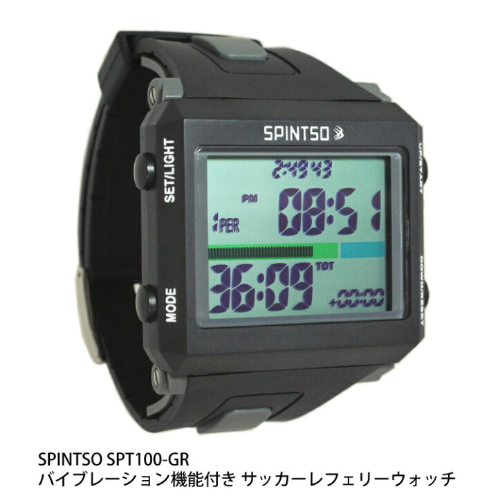 楽天市場 Spintso スピンツォ Spt100 Gr サッカーレフェリーウォッチ バイブレーション機能付き マイクロファイバークロス 2点セット サッカー審判用腕時計 ホームショッピング