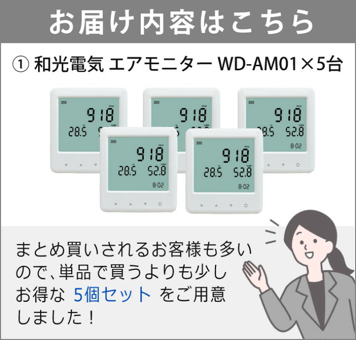 楽天市場】【5個まとめ買い】和光電気 二酸化炭素濃度測定器 エア 