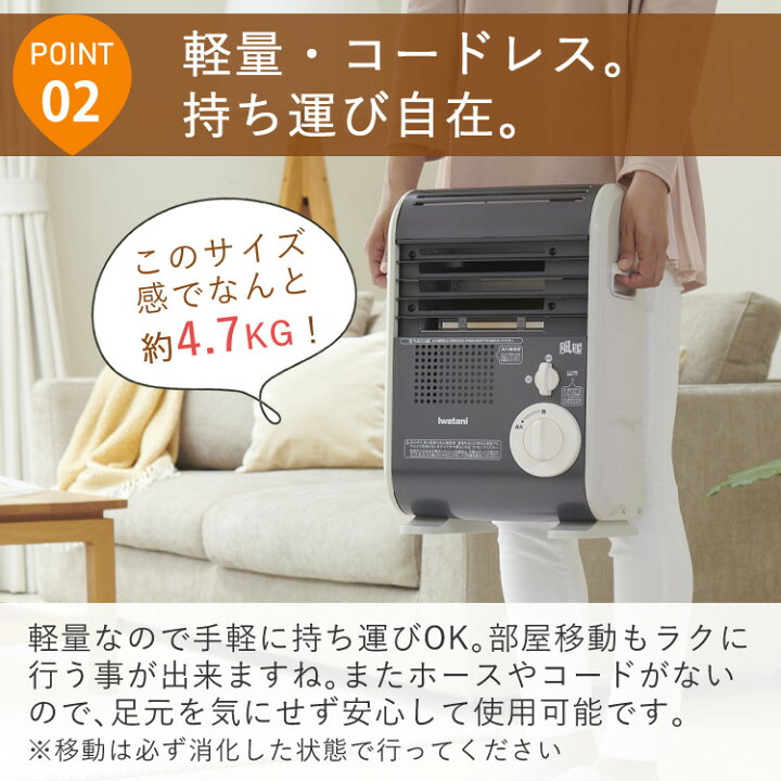 楽天市場】【ガス3本セット】カセットガスファンヒーター イワタニ 風 