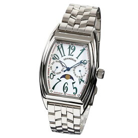 【正規輸入品】(グランドール)GRANDEUR 腕時計 JGR002W1 メンズ 日本製 トノー型 ムーンフェイズ（ステンレスバンド クオーツ 多針アナログ）