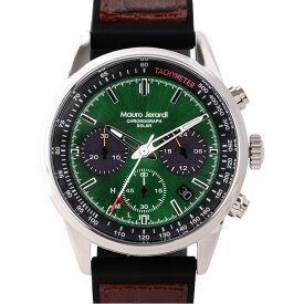 マウロジェラルディ Mauro Jerardi 腕時計 MJ063-4 メンズ ソーラー シリコン 牛型押し アナログ ブラウン グリーン