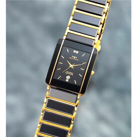 テクノス TECHNOS 腕時計 T9137GB メンズ ステンレス セラミックス アナログ ゴールド ブラック