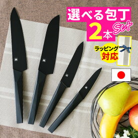 【選べる包丁2本セット】 日本製 バイアキッチン ブラック (BLACK) シリーズ 三徳包丁 170mm 牛刀 180mm ペティナイフ 135mm パーリングナイフ 100mm 佐竹産業 ステンレス製 万能包丁 包丁セット ナイフ キッチンナイフ キッチンツール