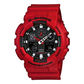 カシオ CASIO 腕時計 GA-100B-4AJF Gショック G-SHOCK メンズ レッド クオーツ 樹脂バンド アナデジ（国内正規品）