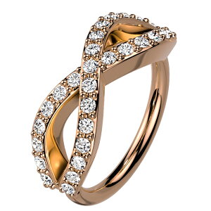 フープピアス 小さめ ボディピアス 16G ジュエル プリンセスカット インフィニティ ベンダブル フープリング ボディーピアス メンズ レディース リング型ピア