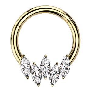 ボディピアス 軟骨ピアス 16G ジュエル マーキーズ CZ セグメントリング 1個入り フープピアス シンプル ワンタッチピアス サージカルステンレス 耳ピアス ヘリックス 金属アレルギー