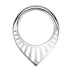 ボディピアス 16G セグメントリング チャームトップ ヒンジフープ フープピアス クリッカー ワンタッチ ボディピアス 316L ステンレス ヘリックス 耳ピアス 金属アレルギー対応 金アレ