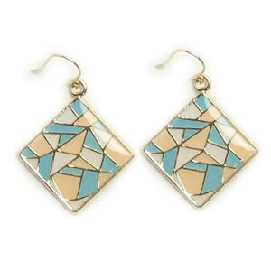 ピアス サージカルステンレス ステンドグラスデザイン ダイヤ ピアス 1ペア レディース 金属アレルギー対応 両耳用