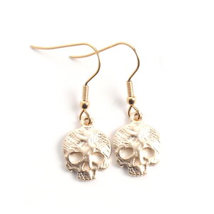 ピアス サージカルステンレス PVD コーティング スカル チャーム1ペア ステンレスピアス レディース メンズ 金属アレルギー対応 軟骨 ステンレス アレルギーフリー ファーストピアス stainp ポ