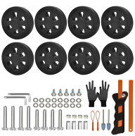 8個入り キャリーバッグ交換用キャスター 60mm径静音タイヤ TPUゴム ダブルスピナー双輪替えホイールキッ…