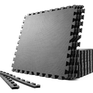 SOLPEX トレーニング ジョイントマット エクササイズ 防音 衝撃吸収 ホームジム 大判ジムマット 60cm×60cm×1.2cm 6枚 キズ防止 高硬度 振動吸収 床保護 抗菌 トレーニング器具用マット サイドパー