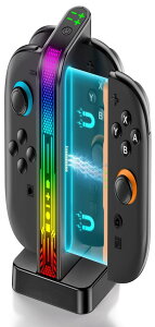 yNintendo Switch 2ΉzJoy-Con 2 [dX^h ő4WCR`[W Cz RGBCg ߏ[dh~ USB-CP[ut Switch 2 Rg[ [ `[W[ Ӌ@(2way)