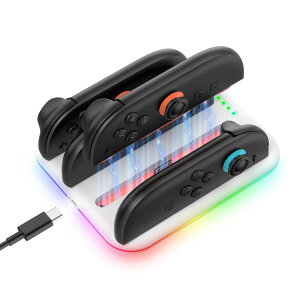 JOYTORN Switch 2 Rg[ [[dhbN 4-in-1 }[dhbN Nintendo Switch 2 Joy-Con ANZT[Ή 5RGBCg[h }OlbgRg[ [[dX^hXe[V (zCg)