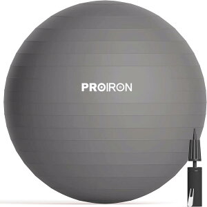 PROIRON �o�����X�{�[�� �΂�񂷂ځ[�� 75cm ���� �W���{�[�� �t�B�b�g�l�X�{�[�� �A���`�o�[�X�g �ω׏d300kg �n���h�|���v�t (�O���[, 75cm/L)
