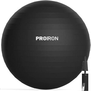 PROIRON �o�����X�{�[�� �΂�񂷂ځ[�� 55cm ���� �W���{�[�� �t�B�b�g�l�X�{�[�� �A���`�o�[�X�g �ω׏d300kg �n���h�|���v�t (�u���b�N, 55cm/S)