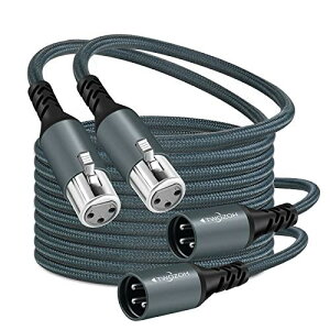 Twozoh XLR オス-メス オーディオケーブル1M 2本入り, 編組バランス3ピン XLR マイクケーブル(Profesional/Hifi)