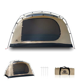GOGlamping テント ツーリングドームテント TC ソロ 1人用 【SKY EYE 自立式 テント TC】 TCテント 軽量 アルミポール 前後入り口 メッシュ天窓 焚き火可 2重層 小型テント キャンプテント コンパクト アウトドア ツーリング ハイキング バイク自転車 キャンプ 210*90*112CM