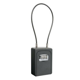 カール事務器(CARL) キーボックス 鍵収納ボックス 鍵セキュリティ 4桁ダイヤル錠 ワイヤータイプ 長さ40cm ブラック 日本 CKB-S03-K