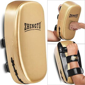ZHENGTU キック ミット パンチングミットボクシング パンチンググローブ 軽量 格闘技 空手 トレーニング 練習用 ミット ボクササイズ… (金と黒)