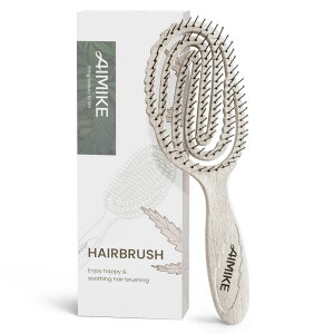 AIMIKE Hemp-Relax �f�^���O�����O�u���V ������� �w�A�u���V ���ɂ₳���� ���܂Ȃ��u���V ���Ƀt�B�b�g �E�F�b�g���h���C�u���V �T���T���� �X�P���g���u���V �������ȒP �G�ꂽ���p�u