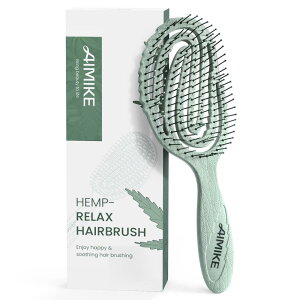 AIMIKE Hemp-Relax �f�^���O�����O�u���V ������� �w�A�u���V ���ɂ₳���� ���܂Ȃ��u���V ���Ƀt�B�b�g �E�F�b�g���h���C�u���V �T���T���� �X�P���g���u���V �������ȒP �G�ꂽ���p�u