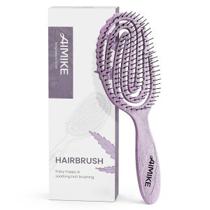 AIMIKE Hemp-Relax �f�^���O�����O�u���V ������� �w�A�u���V ���ɂ₳���� ���܂Ȃ��u���V ���Ƀt�B�b�g �E�F�b�g���h���C�u���V �T���T���� �X�P���g���u���V �������ȒP �G�ꂽ���p�u