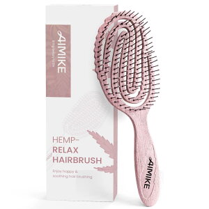 AIMIKE Hemp-Relax �f�^���O�����O�u���V ������� �w�A�u���V ���ɂ₳���� ���܂Ȃ��u���V ���Ƀt�B�b�g �E�F�b�g���h���C�u���V �T���T���� �X�P���g���u���V �������ȒP �G�ꂽ���p�u