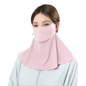 LEZOOY フェイスカバー レディース 夏 UVカット 接触冷感 速乾 吸汗 立体仕立 開口デザイン 通気性 耳掛け フェイスマスク ネックガード UPF50+ サラサラ生地 スポーツ ゴルフ テニス 自転車 農作
