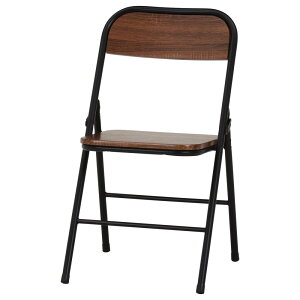 不二貿易 折りたたみチェア 椅子 パイプチェア 木製 座面高44cm 背もたれ付き 幅45×奥行48.5×高さ78cm ブラウン アロン 73633