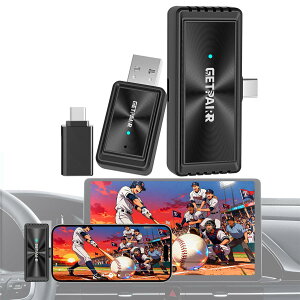 GETPAIRR Mirror Cast �y�����ヂ�f���z�~���[�����O��CarPlay���C�����X�A�_�v�^�[ �X�}�z��ʂ��J�[�i�r�ɂɓ��e �J�[�v���C������ �����ڑ� ����x�� �R���p�N�g�݌v ����CarPlay�ԑΉ� i Phone15��