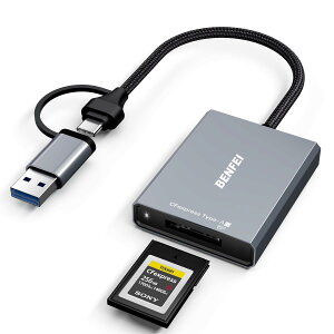 BENFEI CFexpress �^�C�vA �J�[�h���[�_�[, USB 3.2 (Gen 2) 10Gbps, USB-C��USB-A 2-in-1 Type A CFexpress �A�_�v�^ Windows/Mac/Linux/Android