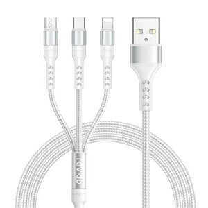 RAVIAD 3in1 [dP[u USB P[u 3A }[d [dR[h USB Type C P[u Micro USB P[u Phone [dP[u 3䓯d\ Phone Android ^CvC Galaxy Kindle S@Ή ϋv - 1.2M V