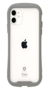 iFace Reflection i Phone 11 ケース クリア 強化ガラス (グレー)【アイフォン11 カバー アイフェイス 透明 耐衝撃 米国MIL規格取得 ストラップホール付き】