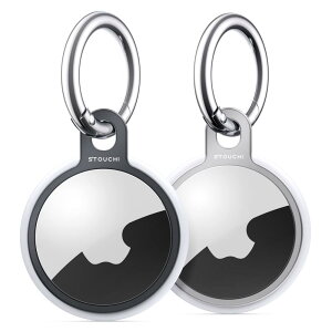 �y2���Z�b�g�zStouchi AirTag �L�[�����O �G�A�^�O�ی�J�o�[ �y�� TPU�P�[�X�t�� ���[ i Phone 14 13 12 �X�}�z �J�o�� �L�[ �ו��ɓK�p�i�V���o�[+�O���[�j