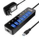 USB ハブ atolla USB 3.0 Hub 7ポート増設 + 1充電ポート, USB拡張 セルフパワー/バスパワー 【独立スイッチ付・5V/4A…