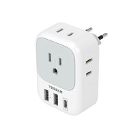 変換プラグ Cタイプ 海外旅行用 変換器 TESSAN 電源変換アダプター コンセントUSB-C付き 4個AC差込口 2個…