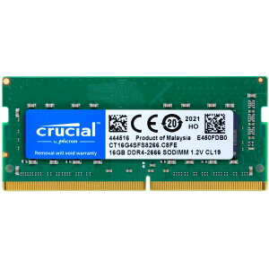 Crucial m[gPCp  PC4-21300(DDR4-2666) 16GB SODIMM CT16G4SFS8266 sAi