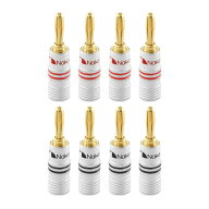 Nakamichi バナナプラグ banana plugs 24K金メッキ スピーカーケーブルコネクター アルミメタルシェル 12…