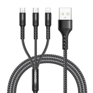 RAVIAD 3in1 [dP[u USB P[u 3A }[d [dR[h USB Type C P[u Micro USB P[u CgjO [dP[u 3䓯d\ Lightning Android ^CvC Galaxy Kindle S@Ή 