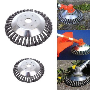 ハルナツ 草刈り機 替え刃 草刈機用チップソー ワイヤー 内径25mm 外径15cm/20cm 雑草クリーニングツール 軽量タイプ 回転式鋼線雑草ブラシヘッド スチールワイヤーホイールブラシ 強力研磨 草